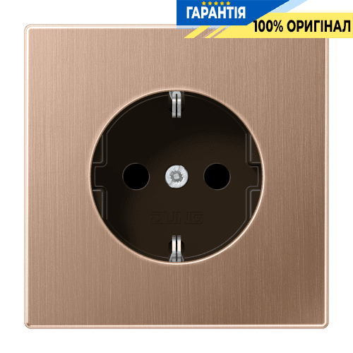 Розетка з заземленням 250V 16A з гвинтовим затискачем та захисними шторками Jung BRG1521KI матова бронза