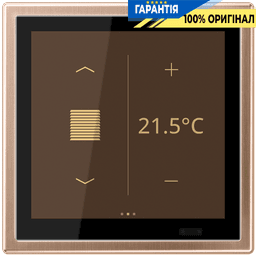 Кімнатний контролер LS TOUCH KNX з рамкою Jung BRG459D1S, матова бронза, сенсорний інтерфейс