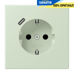 Розетка з заземленням і USB тип C JUNG LC1520-18C218 vert anglais pâle
