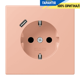 Розетка з заземленням та USB тип C JUNG LC1520-18C231 rose clair (32102)