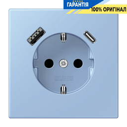 Розетка з заземленням та USB тип AC JUNG LC1520-15CA207 outremer moyen (32021)