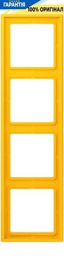 Рамка 4-постова Jung LS990 LC984263 дюропласт, колір le jaune vif