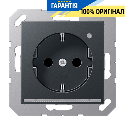 Розетка SCHUKO з LED підсвіткою JUNG A1520-OANMLNW антрацит матовий