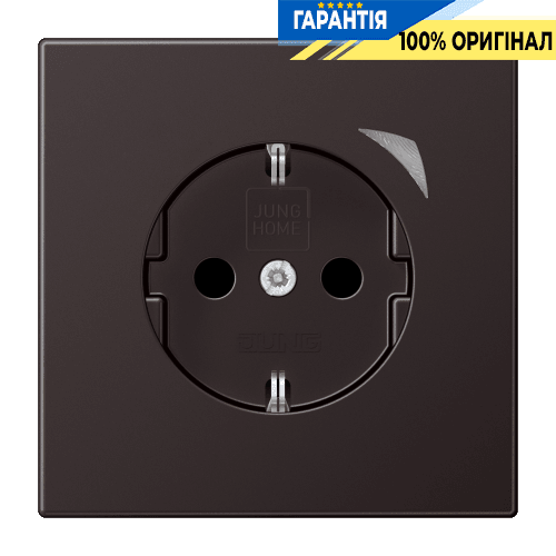 Розетка з заземленням 250V 16А з шторками JUNG HOME Energy BTAL1521SED-L dark