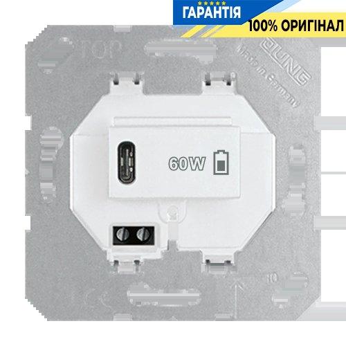 Механізм розетки USB Type-C з Power Delivery 5В DC 60Вт JUNG USBPD60CWW