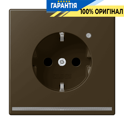 Розетка з заземленням, захисними шторками та підсвіткою JUNG ME1520-OATLNW латунь Antik