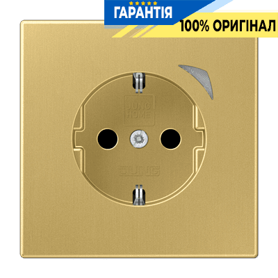 Розумна розетка із заземленням та захистом JUNG HOME BTME1521SC-L латунь Classic