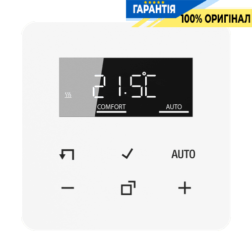 Дисплей кімнатного контролера температури JUNG HOME BTCD1791WW, білий, для керування кліматом у приміщенні