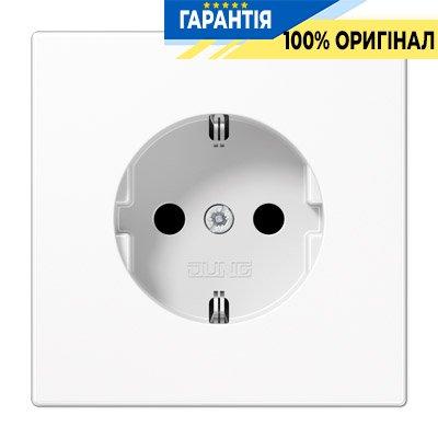 Розетка із заземленням і захистом Jung LS1520BFKIWW білий блискучий