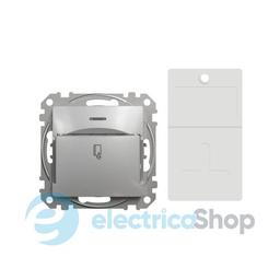 Вимикач 1картковий (готельний) для серії Sedna Design Schneider Electric SDD113121 алюміній