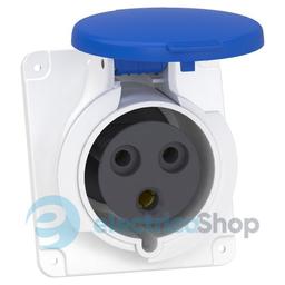 Розетка панельна кутова 32А 2P+E, 6г, 250V/AC IP44, SE Kaedra Box PKY32F423