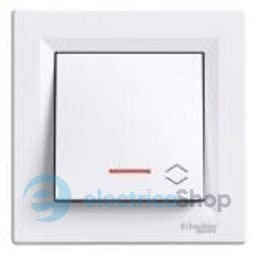 Перемикач з підсв. 1-кл. для серії Asfora Schneider Electric EPH1500121 білий глянець
