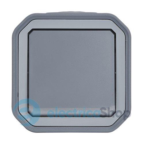 Вимикач 1-кл. 2-пол. 10А/250В з індикацією накл. Legrand Plexo New 069726L колір сірий
