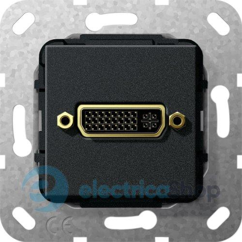 DVI (24+5) перехідник Gira 564410, чорний матовий