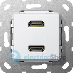 HDMI 2-гн розгалужувальний кабель Gira 567203, білий глянцевий