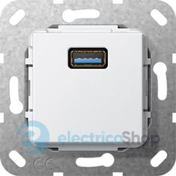 USB 30 A розгалужувальний кабель Gira 568303, білий глянцевий