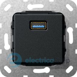 USB 30 A розгалужувальний кабель Gira 568310, чорний матовий