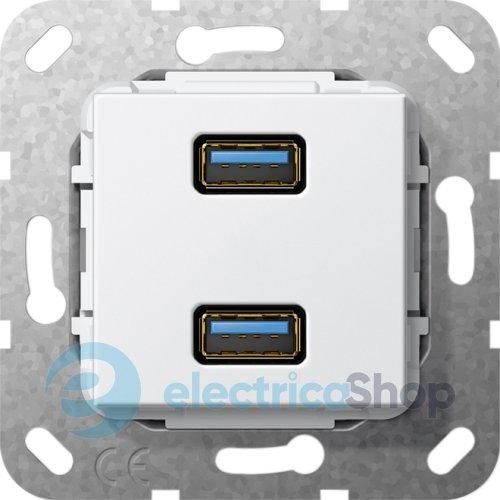 USB 30 A 2-м перехідник Gira 568403, білий глянцевий