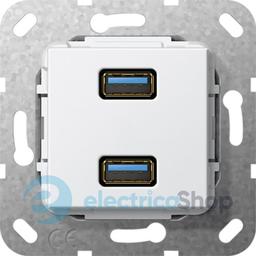 USB 30 A 2-м розгалужувальний кабель Gira 568503, білий глянцевий