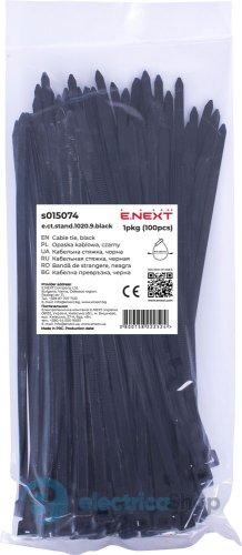 Кабельна стяжка e.ct.stand.1020.9.black (100шт), чорна E.NEXT s015074