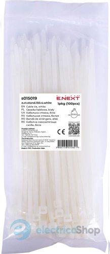 Кабельна стяжка e.ct.stand.150.4.white (100шт), біла E.NEXT s015019