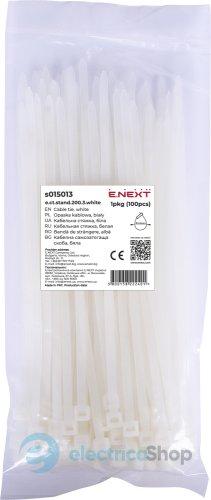 Кабельна стяжка e.ct.stand.200.3.white (100шт), біла E.NEXT s015013