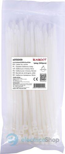 Кабельна стяжка e.ct.stand.500.8.white (100шт), біла E.NEXT s015009