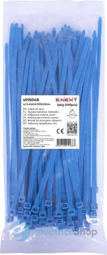 Кабельна стяжка e.ct.stand.300.5.blue (100шт), синя E.NEXT s015048