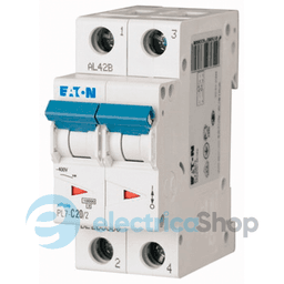 Автоматичний вимикач Eaton PL7, 2 полюси 13 Ампер тип D, 10kA