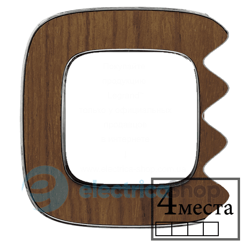 Рамка 4 пости Valena ALLURE 754464 горіх