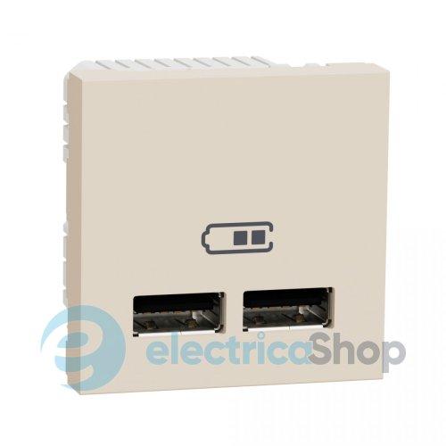 Розетка USB, 2-місна, 5 В / 2100 мА, Unica New бежевий