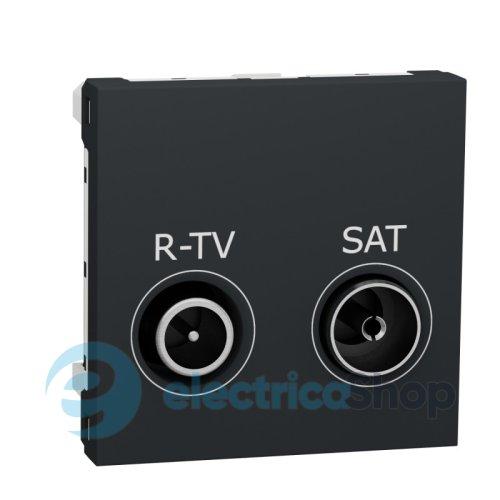 Розетка R-TV/SAT, кінцева 2-мод., Unica New антрацит