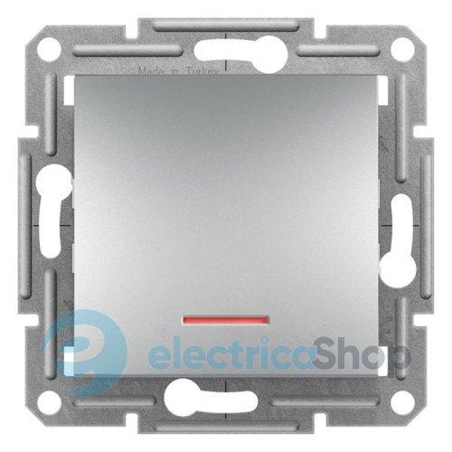 Вимикач кнопковий з підсв. 1-кл. для серії Asfora Schneider Electric EPH1600161 алюміній