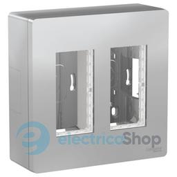 Блок unica system+ відкр.вст. 2х2 . Unica New, NU122430, алюміній