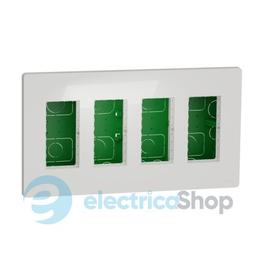 Блок unica system+ cкр.вст. 4х2 Unica New, NU174418, білий