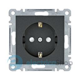 Розетка з з/к з захистом контактів Hager Lumina, чорна, 16А/230В , WL1063