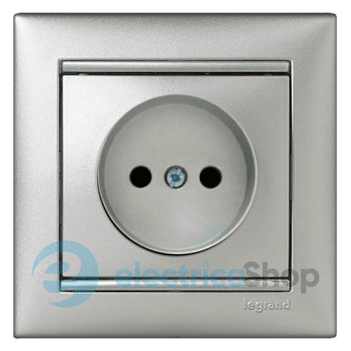 Розетка без заземлення Legrand Valena 770116, колір алюміній