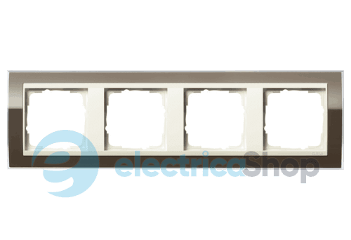 Рамка 4-а Event Clear коричнева / під вставку кремовий глянець Gira 0214761