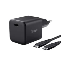 Зарядний пристрій мережевий Trust Maxo 65Вт, GaN, USB-C, PD/PPS, чорний
