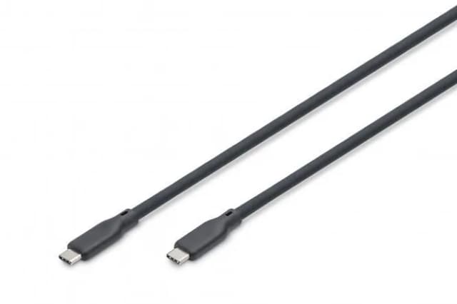 Кабель DIGITUS USB-C заряджання/синхронізації, USB 4.0 Gen 2, 20G, 240W, 8K, силіконовий, 2м, чорний