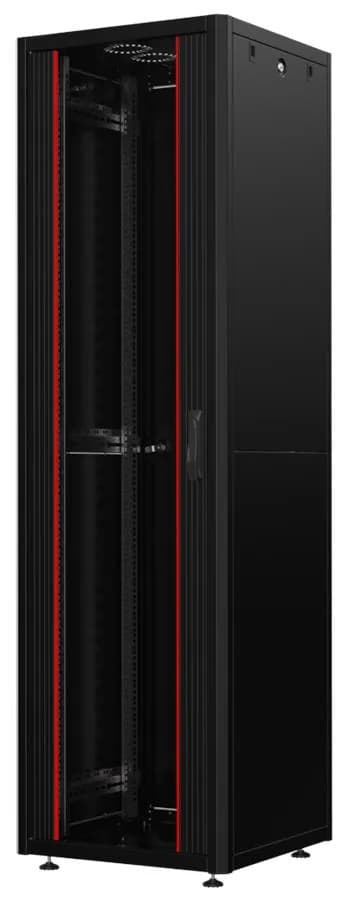 Шафа MIRSAN 19", 42U, GTN SERVER, скляні двері, 600x800 мм, максимально 1000 кг, чорна