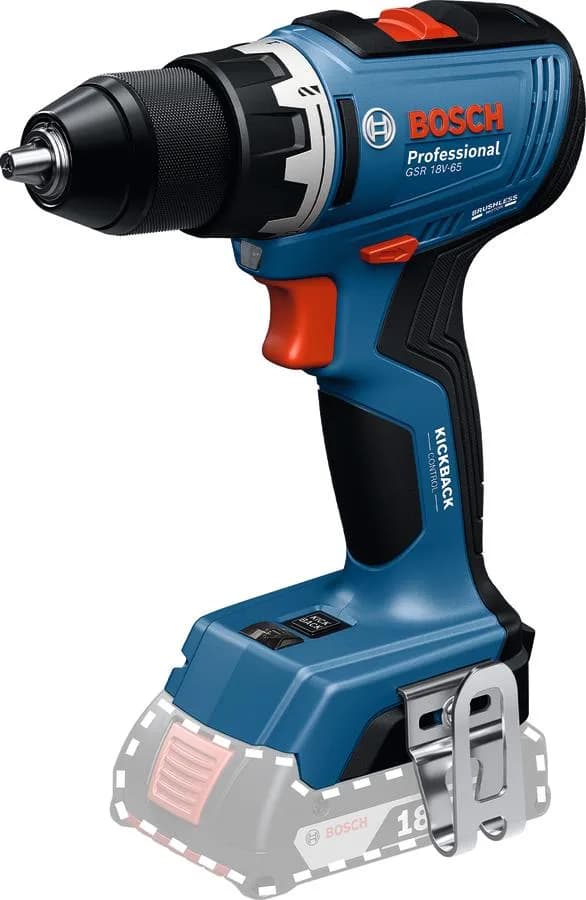 Шурупокрут-дриль акумуляторний Bosch Professional GSR 18V-65 18В 31·63Нм 0-550·0-2100об/хв 1.06кг без АКБ та ЗП