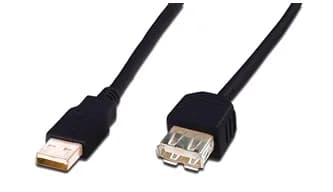 Кабель DIGITUS USB-A (M/F) заряджання/синхронізації, 3м, чорний
