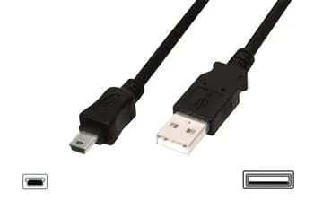 Кабель DIGITUS USB 2.0 (AM/mini B 5pin) 1.0м, чорний
