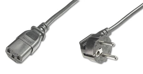 Кабель живлення DIGITUS Schuko 90 > C13, 1.8м, чорний