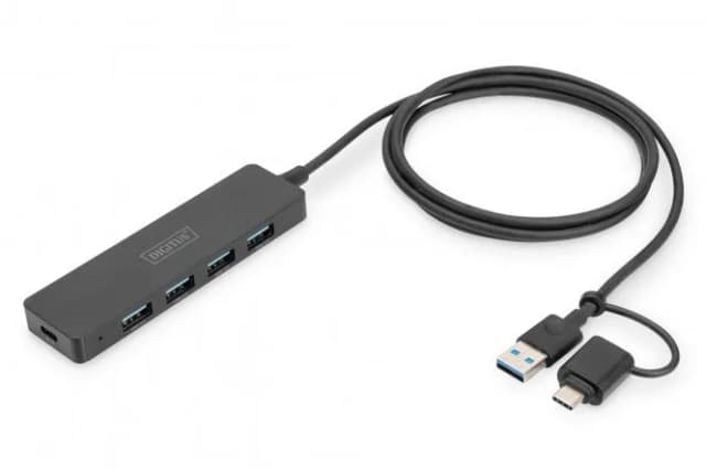Хаб DIGITUS USB-A/C > 4хUSB-А, 1,2 м, активний (опція)
