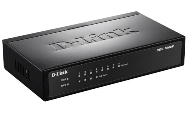 Комутатор D-Link DES-1008P 8xFE (4xFE PoE, 4xFE), 52W