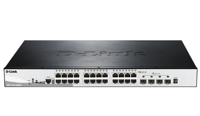 Комутатор D-Link DGS-1510-28XMP 24xGE PoE, 4xSFP+, SmartPro