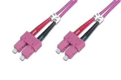 Патч-корд волоконно-оптичний DIGITUS SC/UPC-SC/UPC, 50/125, MM, OM4, duplex, 2м