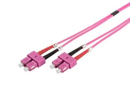 Патч-корд волоконно-оптичний DIGITUS SC/UPC-SC/UPC, 50/125, MM, OM4, duplex, 1м